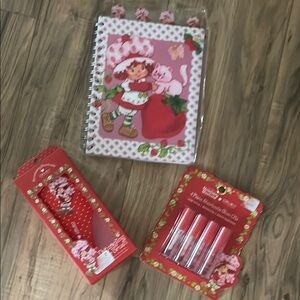 NWT strawberry shortcake bundle!! Jornal, brush, lip gloss set of 4